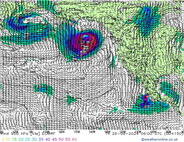 Wind 950 hPa ECMWF Do 26.09.2024 06 UTC