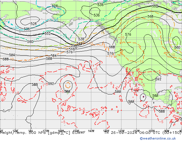 Z500/Rain (+SLP)/Z850 ECMWF  26.09.2024 06 UTC