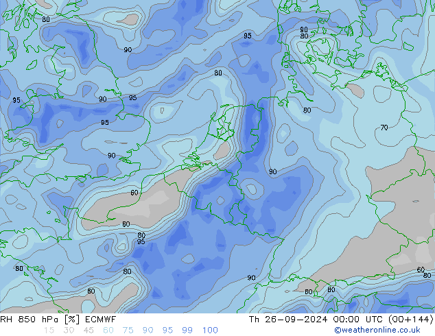 RV 850 hPa ECMWF do 26.09.2024 00 UTC