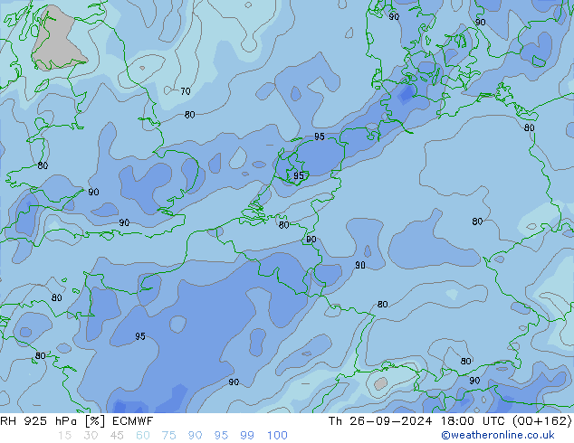 RH 925 hPa ECMWF Th 26.09.2024 18 UTC