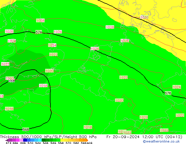 Thck 500-1000гПа ECMWF пт 20.09.2024 12 UTC