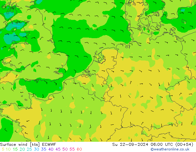 Bodenwind ECMWF So 22.09.2024 06 UTC