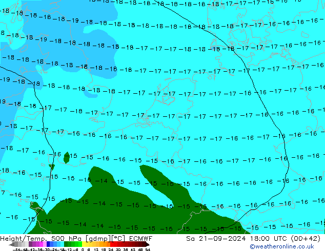 Z500/Rain (+SLP)/Z850 ECMWF сб 21.09.2024 18 UTC