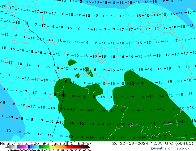 Z500/Rain (+SLP)/Z850 ECMWF Вс 22.09.2024 12 UTC