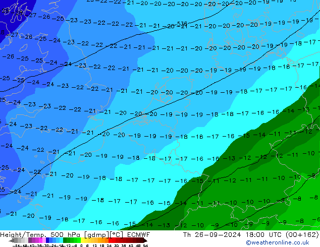 Z500/Rain (+SLP)/Z850 ECMWF  26.09.2024 18 UTC