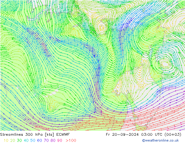 ветер 300 гПа ECMWF пт 20.09.2024 03 UTC