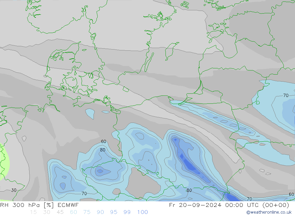 RH 300 hPa ECMWF Sex 20.09.2024 00 UTC