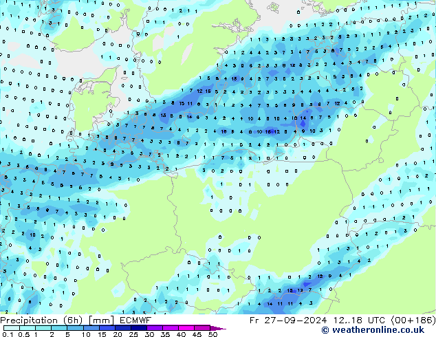 opad (6h) ECMWF pt. 27.09.2024 18 UTC