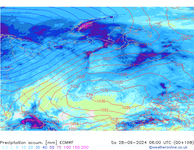 Toplam Yağış ECMWF Cts 28.09.2024 06 UTC