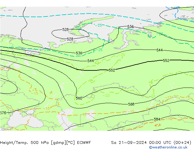 Z500/Rain (+SLP)/Z850 ECMWF sab 21.09.2024 00 UTC