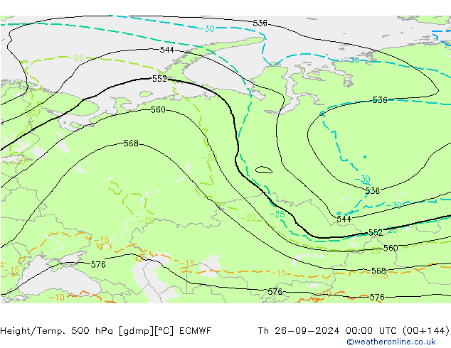 Z500/Regen(+SLP)/Z850 ECMWF do 26.09.2024 00 UTC