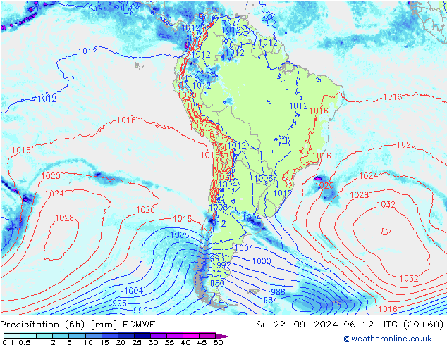 Z500/Rain (+SLP)/Z850 ECMWF Su 22.09.2024 12 UTC