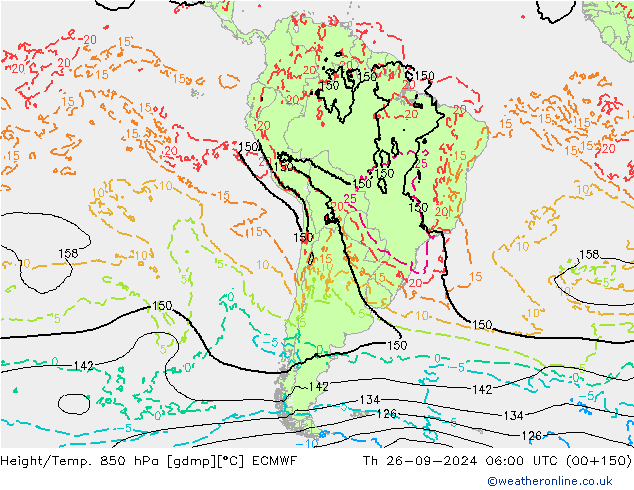 Height/Temp. 850 hPa ECMWF gio 26.09.2024 06 UTC