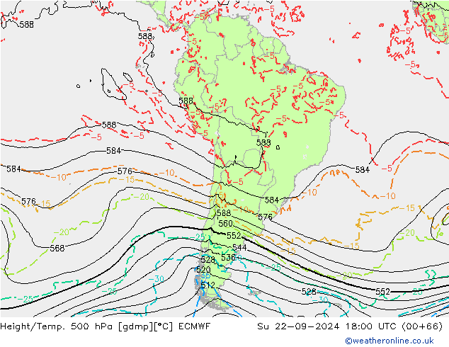 Z500/Rain (+SLP)/Z850 ECMWF Ne 22.09.2024 18 UTC