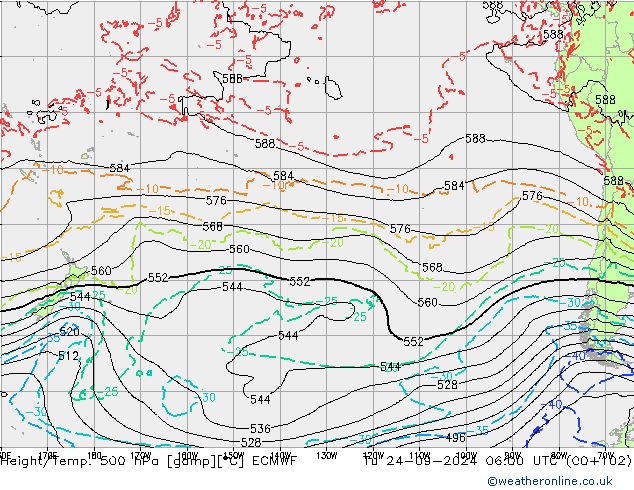 Z500/Rain (+SLP)/Z850 ECMWF Tu 24.09.2024 06 UTC