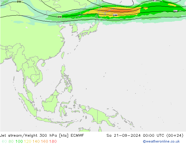 Courant-jet ECMWF sam 21.09.2024 00 UTC