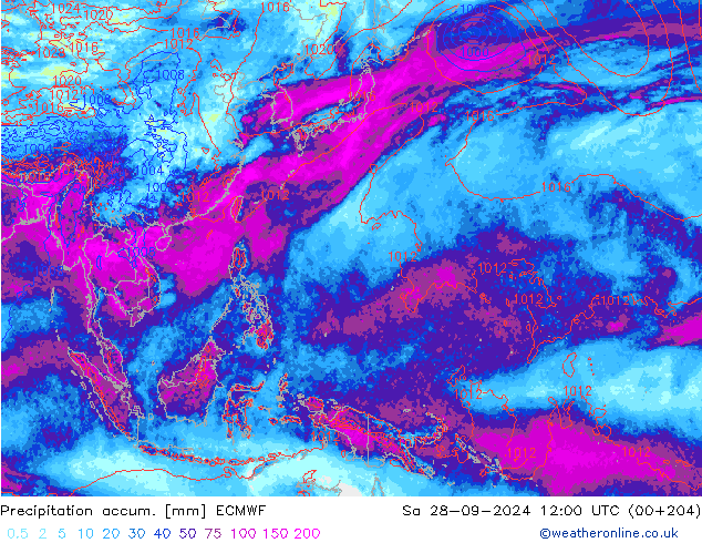 Precipitation accum. ECMWF  28.09.2024 12 UTC