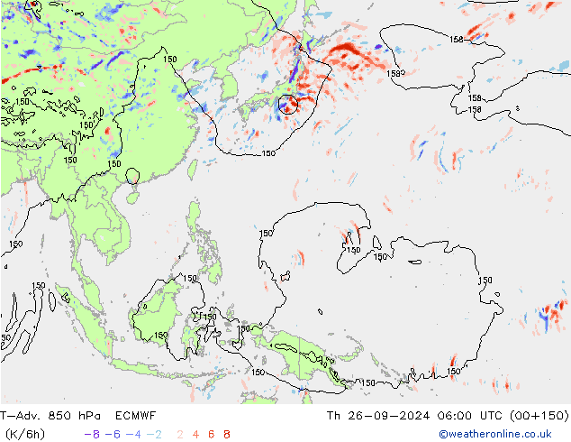 T-Adv. 850 hPa ECMWF do 26.09.2024 06 UTC