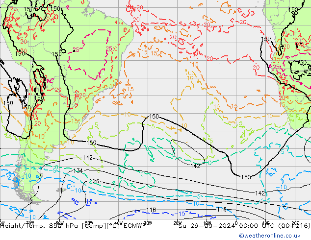 Height/Temp. 850 hPa ECMWF Su 29.09.2024 00 UTC