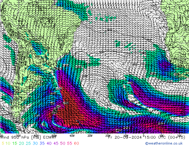 Wind 950 hPa ECMWF Pá 20.09.2024 15 UTC