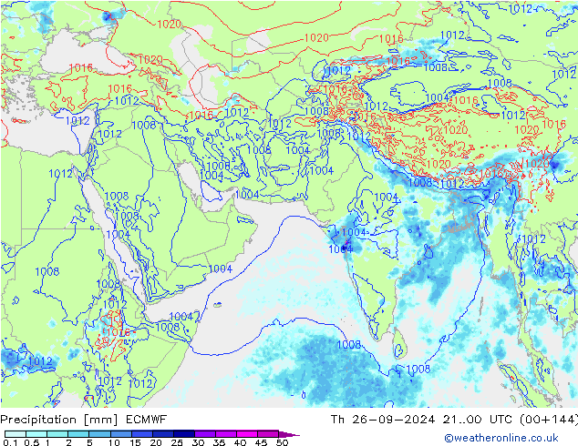 Precipitazione ECMWF gio 26.09.2024 00 UTC