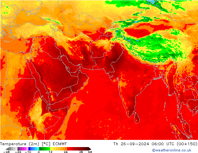 Temperature (2m) ECMWF Čt 26.09.2024 06 UTC