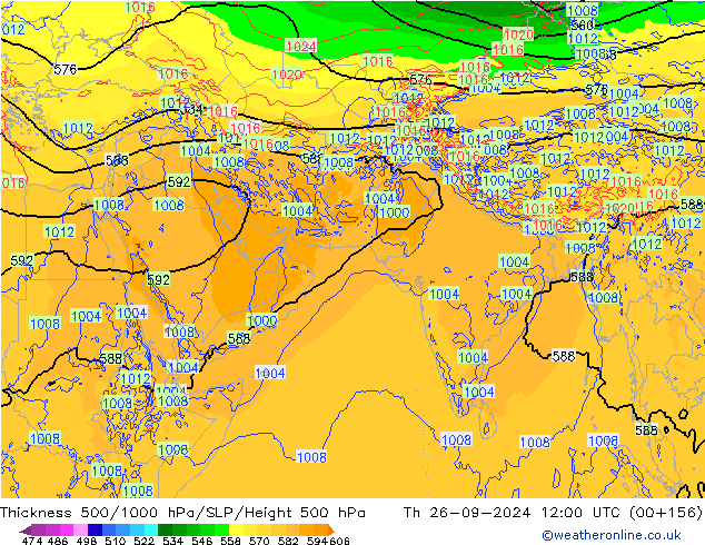 Thck 500-1000hPa ECMWF Čt 26.09.2024 12 UTC