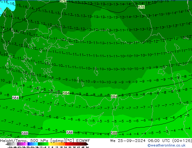 Z500/Rain (+SLP)/Z850 ECMWF We 25.09.2024 06 UTC