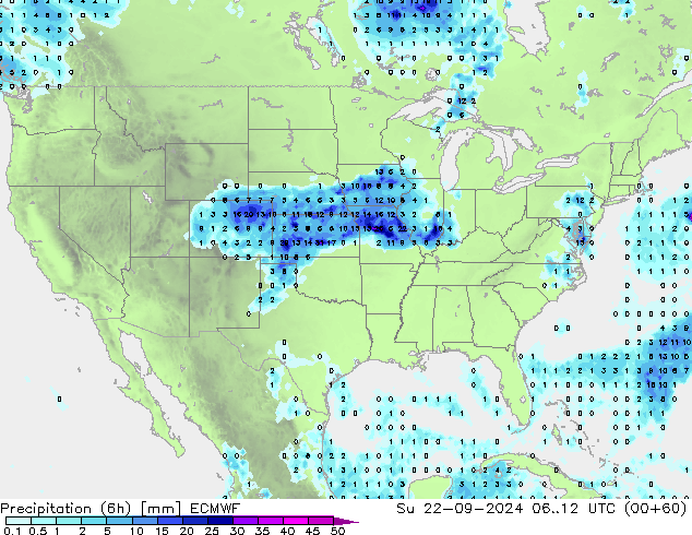 Z500/Rain (+SLP)/Z850 ECMWF Su 22.09.2024 12 UTC