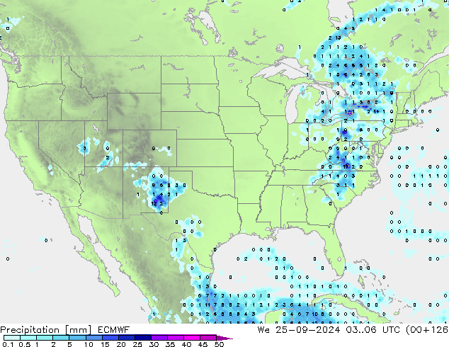 opad ECMWF śro. 25.09.2024 06 UTC