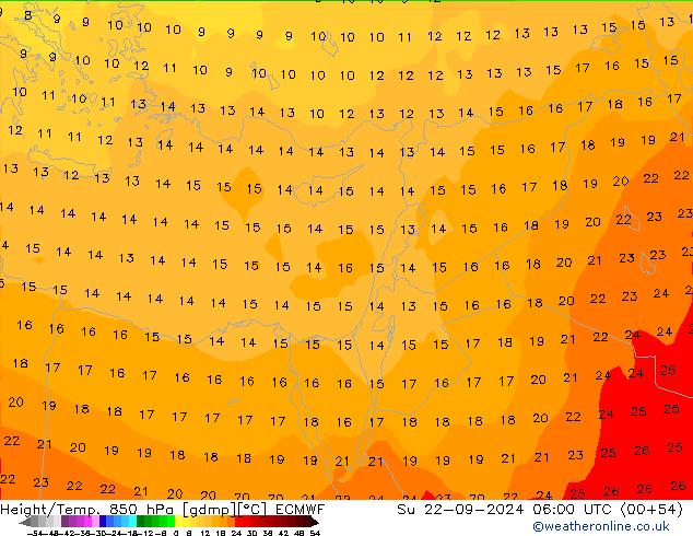 Z500/Rain (+SLP)/Z850 ECMWF Вс 22.09.2024 06 UTC