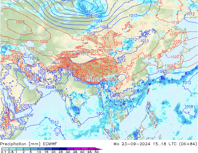 opad ECMWF pon. 23.09.2024 18 UTC