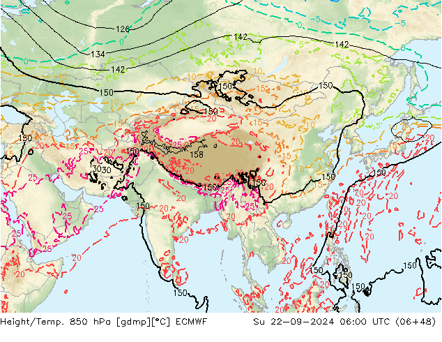 Z500/Rain (+SLP)/Z850 ECMWF dim 22.09.2024 06 UTC