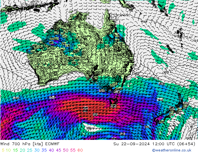 Wind 700 hPa ECMWF Ne 22.09.2024 12 UTC