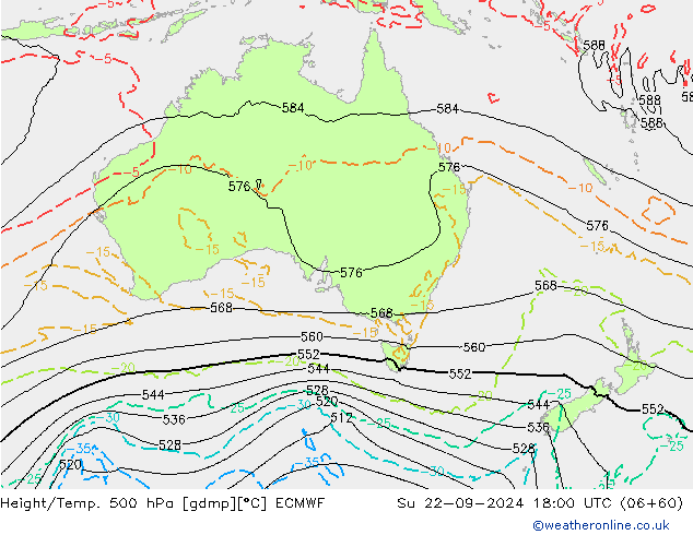 Z500/Rain (+SLP)/Z850 ECMWF Su 22.09.2024 18 UTC