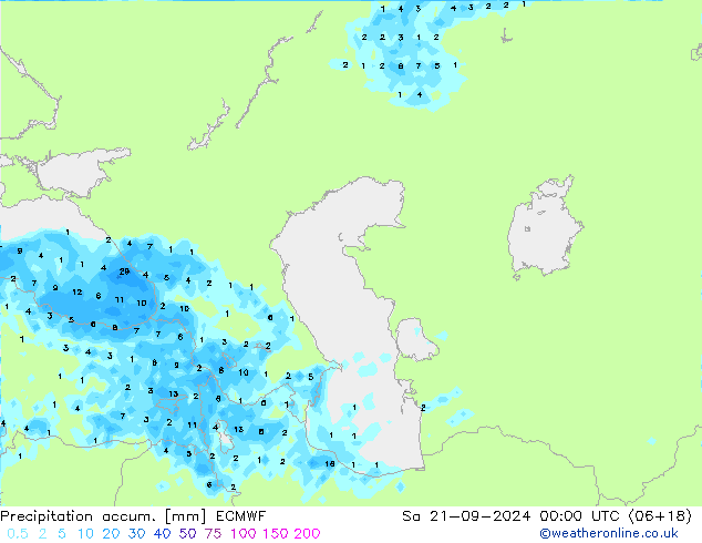 Nied. akkumuliert ECMWF Sa 21.09.2024 00 UTC