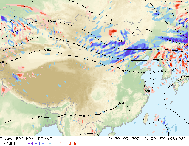 T-Adv. 500 hPa ECMWF ven 20.09.2024 09 UTC