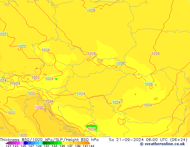 Thck 850-1000 hPa ECMWF sab 21.09.2024 06 UTC