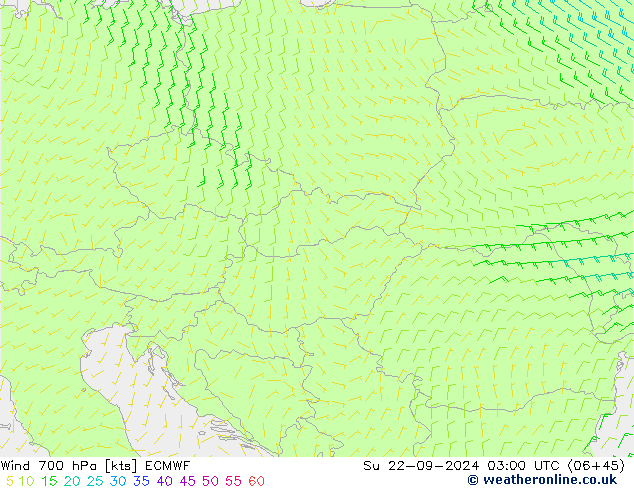 ветер 700 гПа ECMWF Вс 22.09.2024 03 UTC