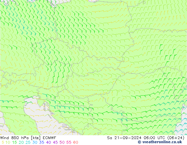 Wind 850 hPa ECMWF So 21.09.2024 06 UTC