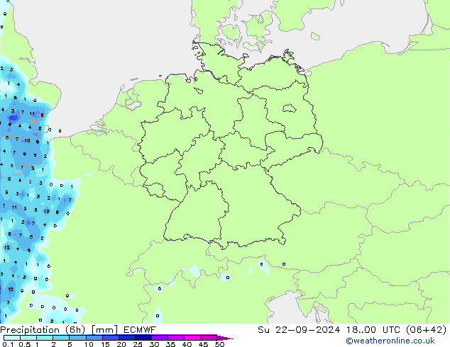 Z500/Regen(+SLP)/Z850 ECMWF zo 22.09.2024 00 UTC