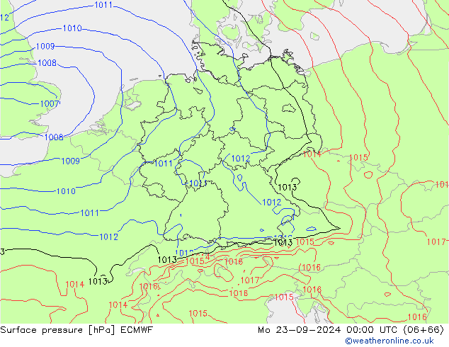 Bodendruck ECMWF Mo 23.09.2024 00 UTC