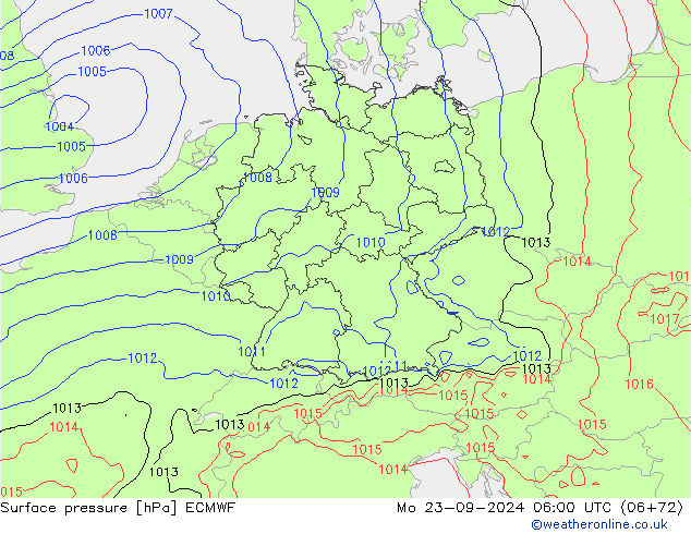 地面气压 ECMWF 星期一 23.09.2024 06 UTC