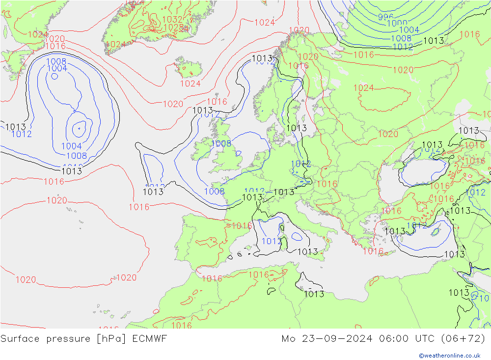 pression de l'air ECMWF lun 23.09.2024 06 UTC