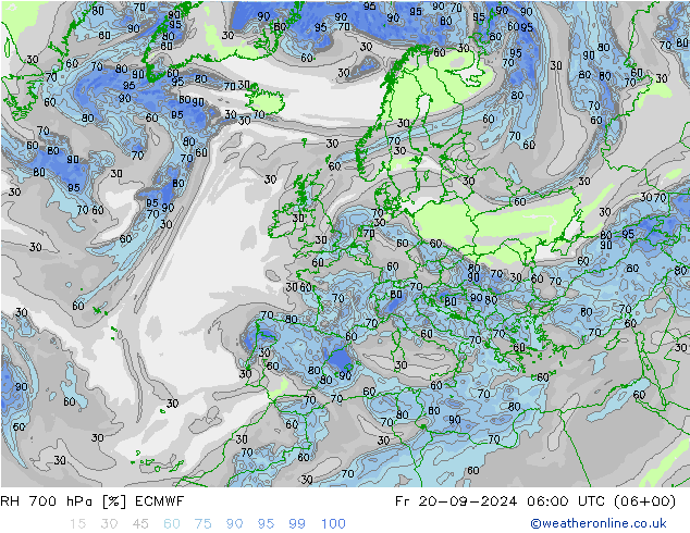 RH 700 hPa ECMWF  20.09.2024 06 UTC