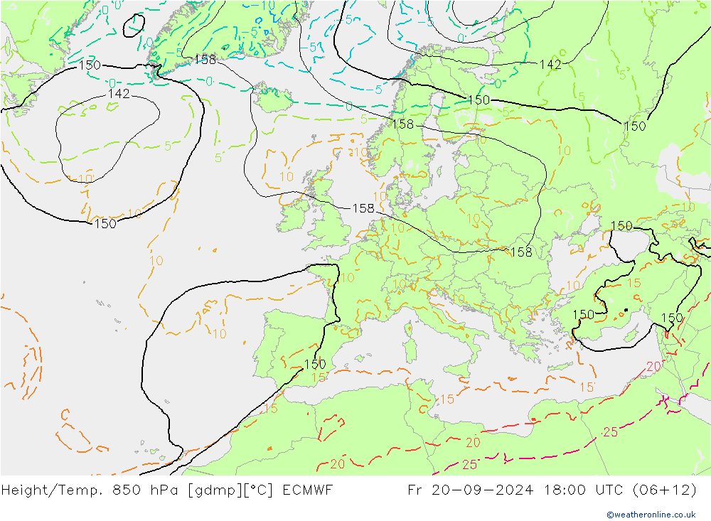 Z500/Rain (+SLP)/Z850 ECMWF  20.09.2024 18 UTC