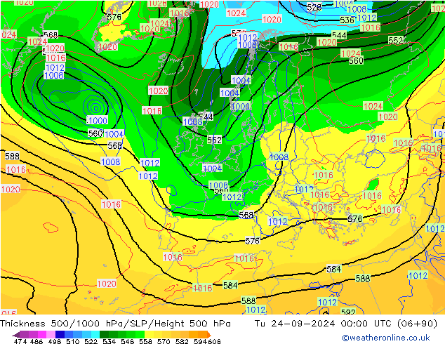 Thck 500-1000hPa ECMWF Ter 24.09.2024 00 UTC