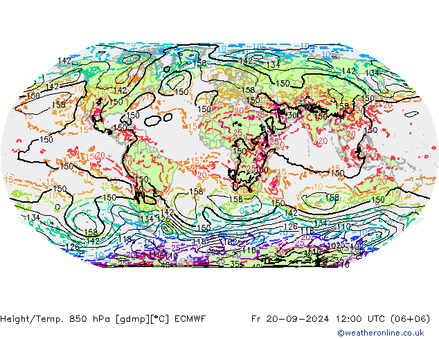 Z500/Regen(+SLP)/Z850 ECMWF vr 20.09.2024 12 UTC