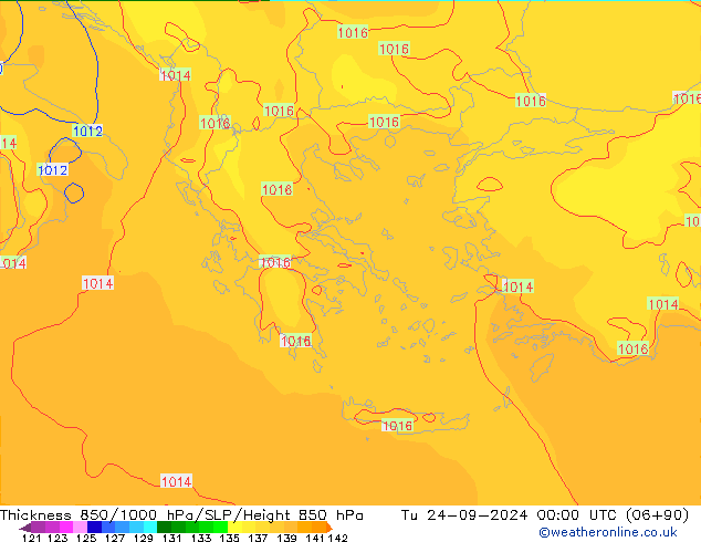 Thck 850-1000 hPa ECMWF Út 24.09.2024 00 UTC