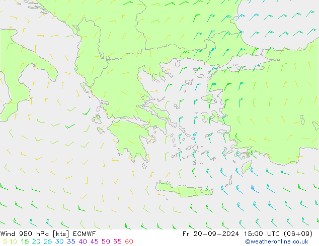 Viento 950 hPa ECMWF vie 20.09.2024 15 UTC